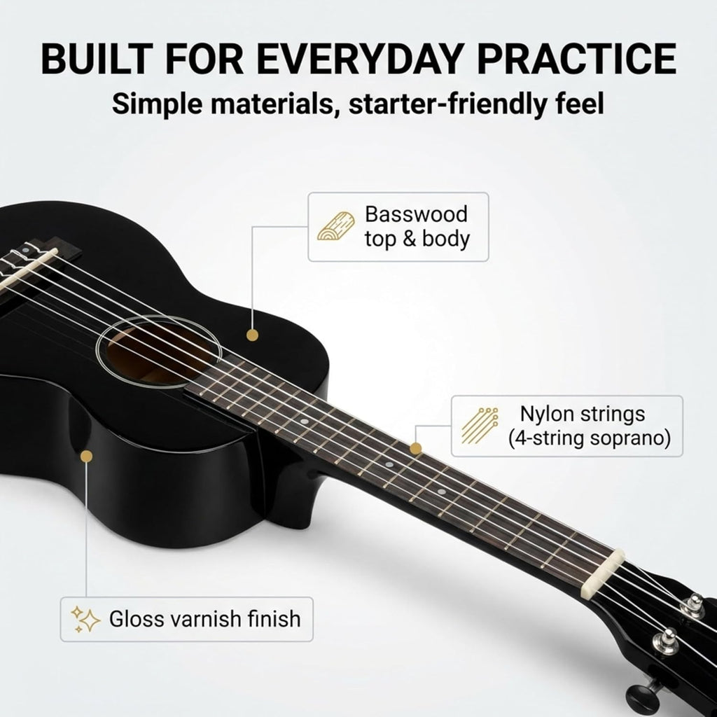Martin Smith UK-212-PNK-A Ukelele Met Ukelele Tas Roze Design