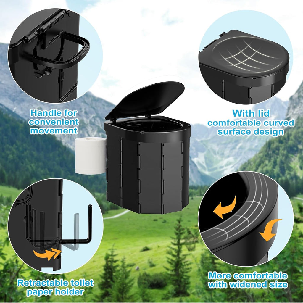 Draagbaar Campingtoilet, voor mannen en vrouwen, hygiënische pot voor de auto, opvouwbaar autotoilet voor volwassenen, voor kamperen, wandelen of uitstapjes