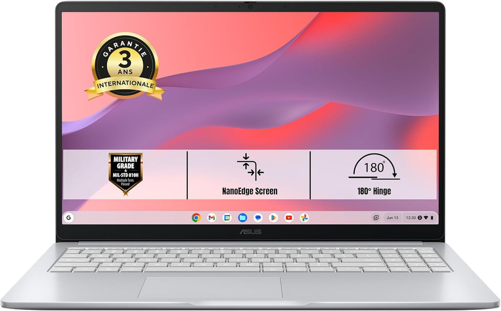 ASUS Chromebook Plus CX1405CTA-S60060 14 inch FHD 60 Hz draagbare pc (Intel Core 3-N355 processor 3,9 GHz, 8 GB LPDDR5, 128G eMMC, Intel UHD Graphics) ChromeOS - AZERTY-toetsenbord
