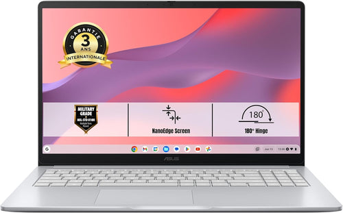 ASUS Chromebook Plus CX1405CTA-S60060 14 inch FHD 60 Hz draagbare pc (Intel Core 3-N355 processor 3,9 GHz, 8 GB LPDDR5, 128G eMMC, Intel UHD Graphics) ChromeOS - AZERTY-toetsenbord