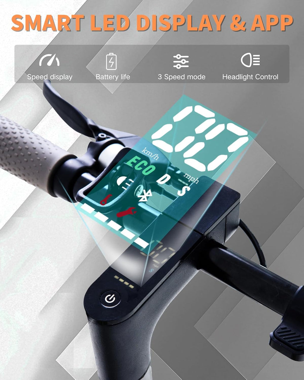 QnQ Elektrische step voor volwassenen, ultralicht, bereik 20-30 km, opvouwbare elektrische step, motor 500 W, batterij 36 V 10,4 Ah, dubbele schokdemper, honingraatbanden, lekvrij, elektrische step