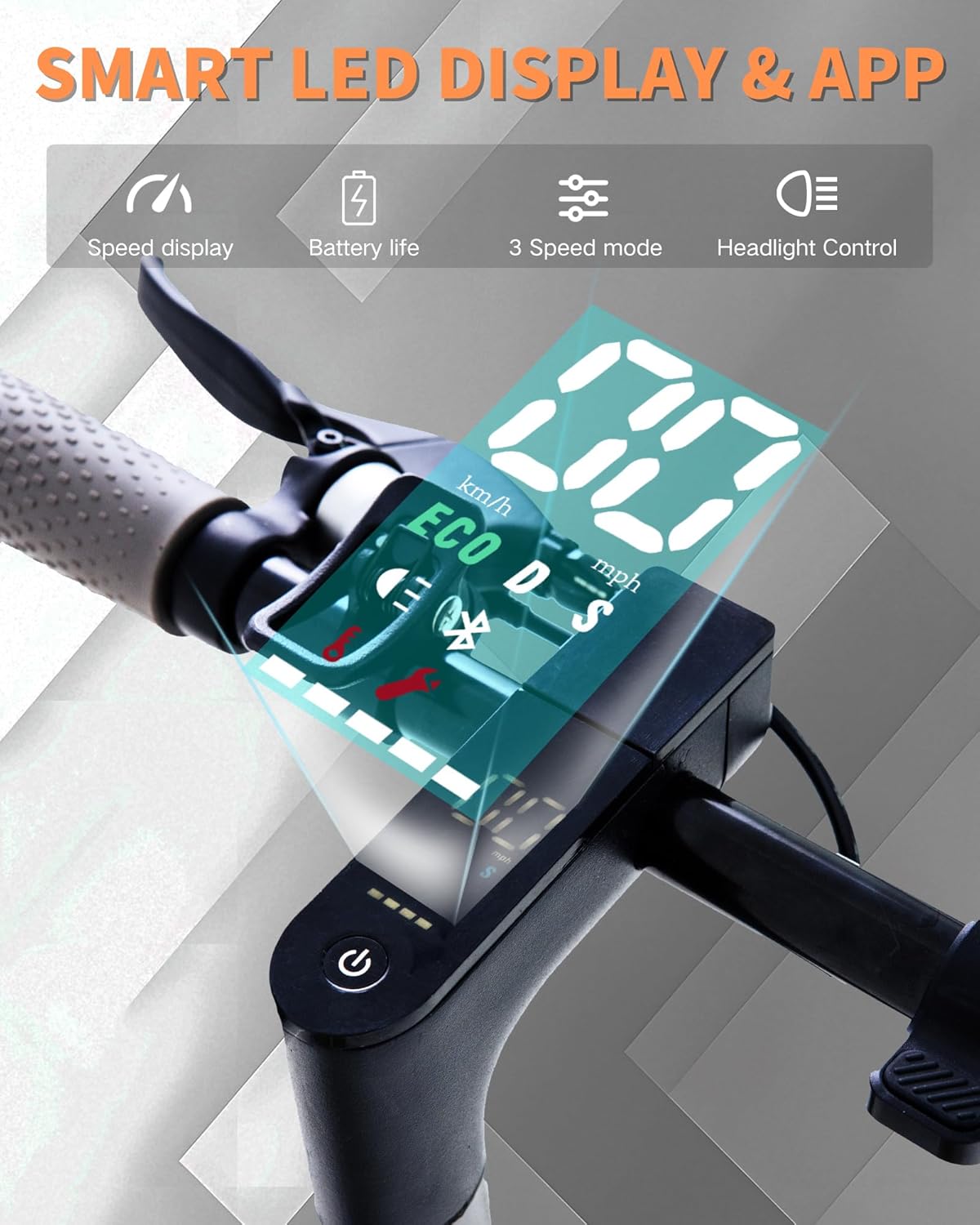 QnQ Elektrische step voor volwassenen, ultralicht, bereik 20-30 km, opvouwbare elektrische step, motor 500 W, batterij 36 V 10,4 Ah, dubbele schokdemper, honingraatbanden, lekvrij, elektrische step