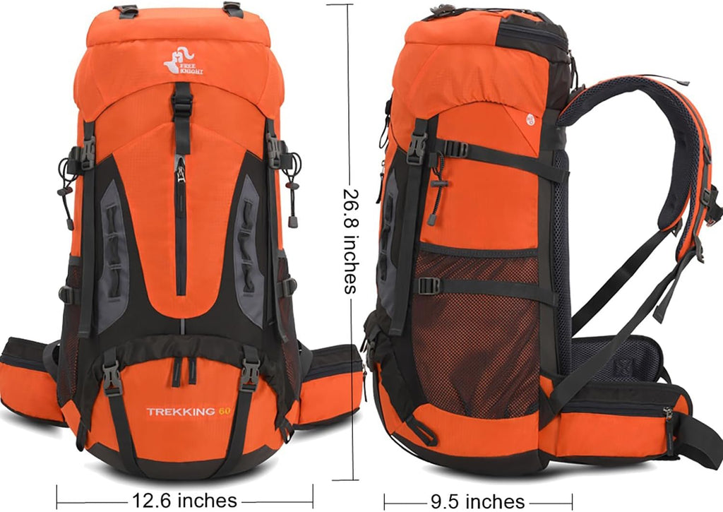 Bseash Waterdichte lichtgewicht wandelrugzak met regenhoes, outdoor sport reisrugzak voor klimmen kamperen toerisme, 60 liter, Militair Groen