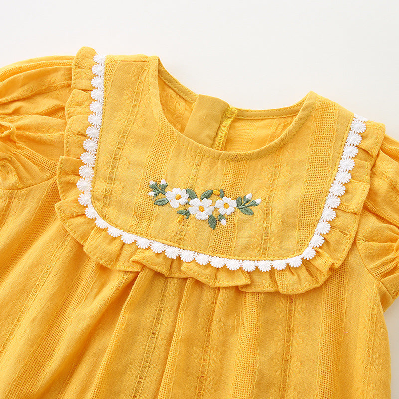 Baby Summer  Outfit for Toddlers Five-Piece Pants Two-Piece Set, Lightweight Dress Set