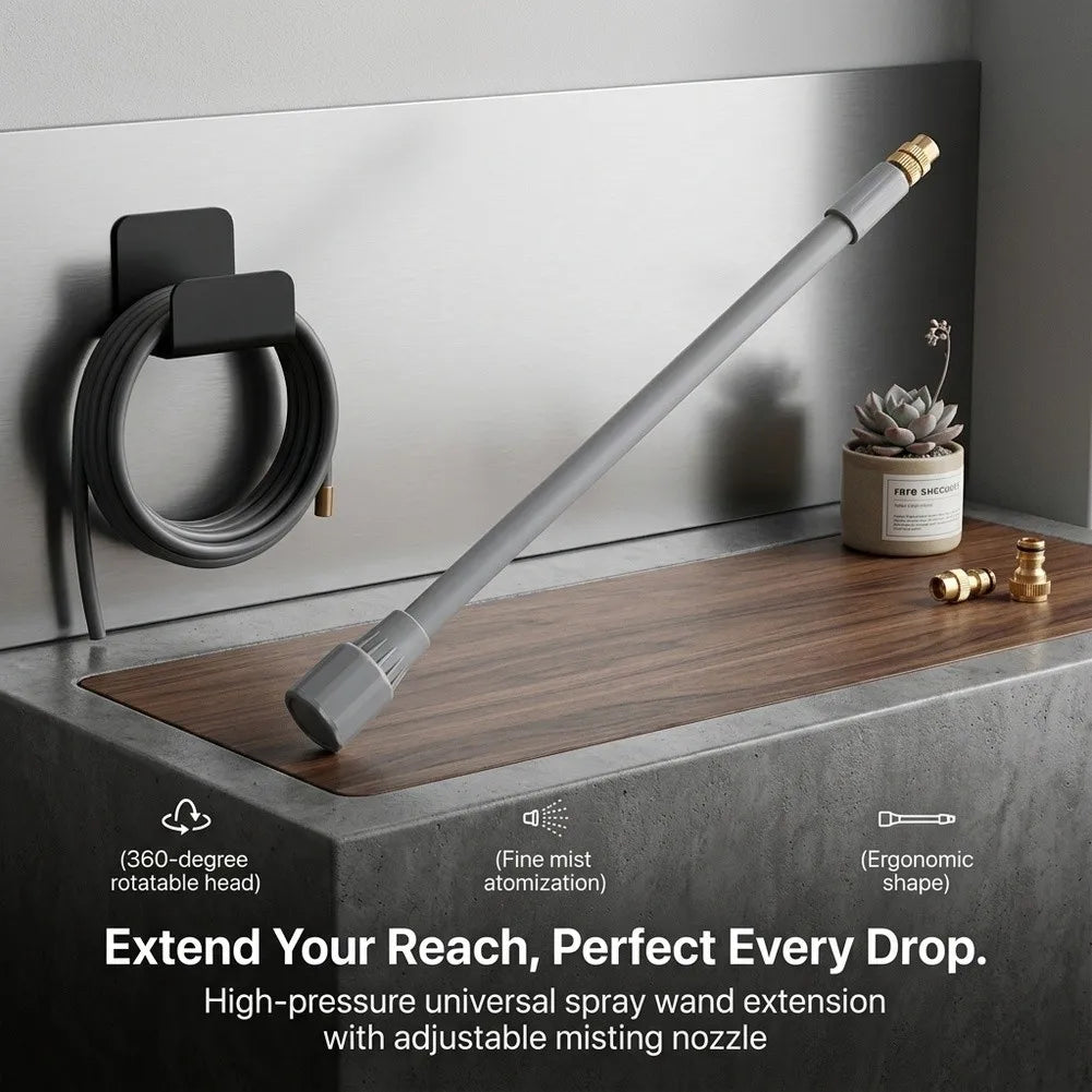 High Pressure Spray Rod with Lengthening Feature Fine Mist Atomization and Adjustable Bend for Everyday Water Tasks