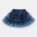 Cute Girls' Summer Gingham Mesh Tutu Skirt, Versatile Half Skirt Casual Dress for Kids