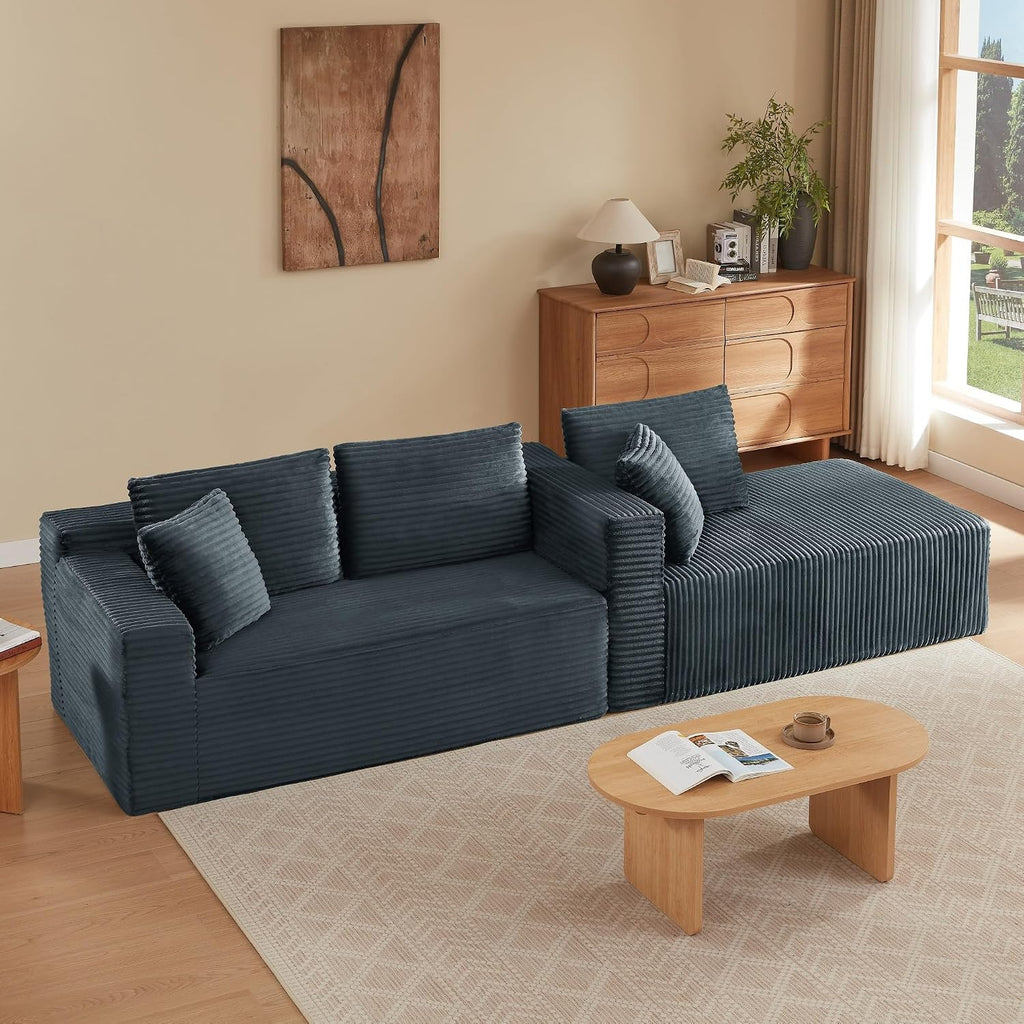 Canapé d'Angle Modulable 3 Places – Mémoire de Forme, Housse Lavable, Sans Montage | Blanc