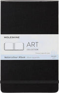 Moleskine Art Collection, aquarelalbum (tekenboek, hardcover, papier geschikt voor aquarelpotloden en verf, groot formaat 13 x 21 cm, 72 pagina's) zwart