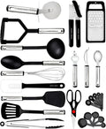 Set d'Ustensiles de Cuisine 25 Pièces — Nylon & Inox, Anti-rayures