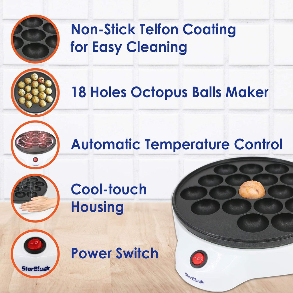 Machine à Takoyaki Électrique – Boulettes Japonaises, 650W, Prise Européenne, 220-240V