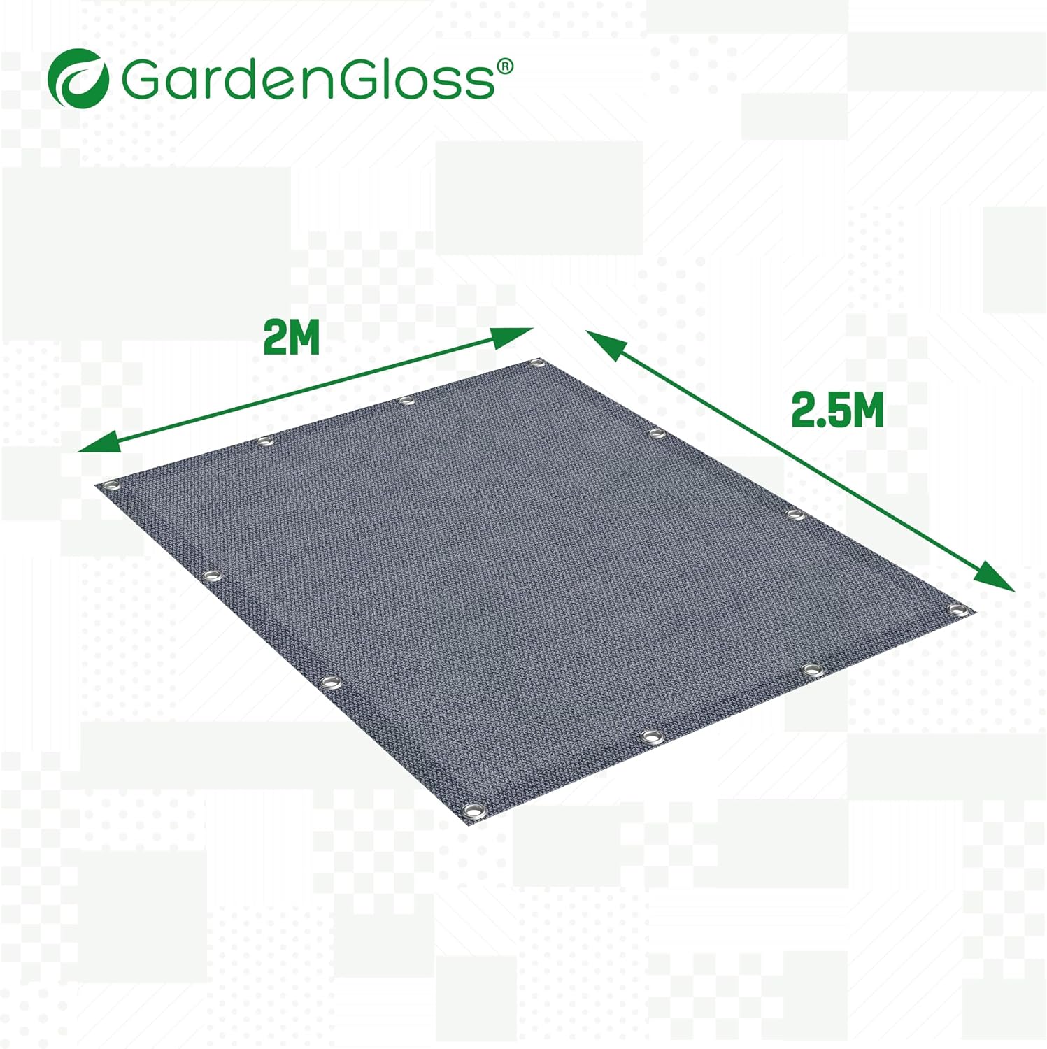 GardenGloss Deurmat – campingmat voor buiten, waterdicht, tentmat met 12 haringen en draagtas