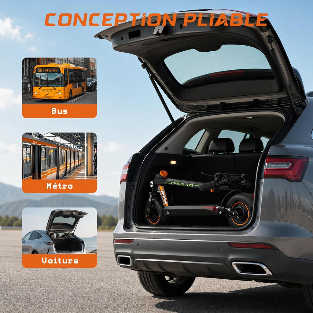 Elektrische step, RT6/T2 Max/ M5 Pro/T2 Master/T3 Max, motor 800 W/1000 W/1200 W/2400 W/3000 W, bereik 55/65/75/85 km, all-terrain banden, 3 snelheidsmodi, intelligent display