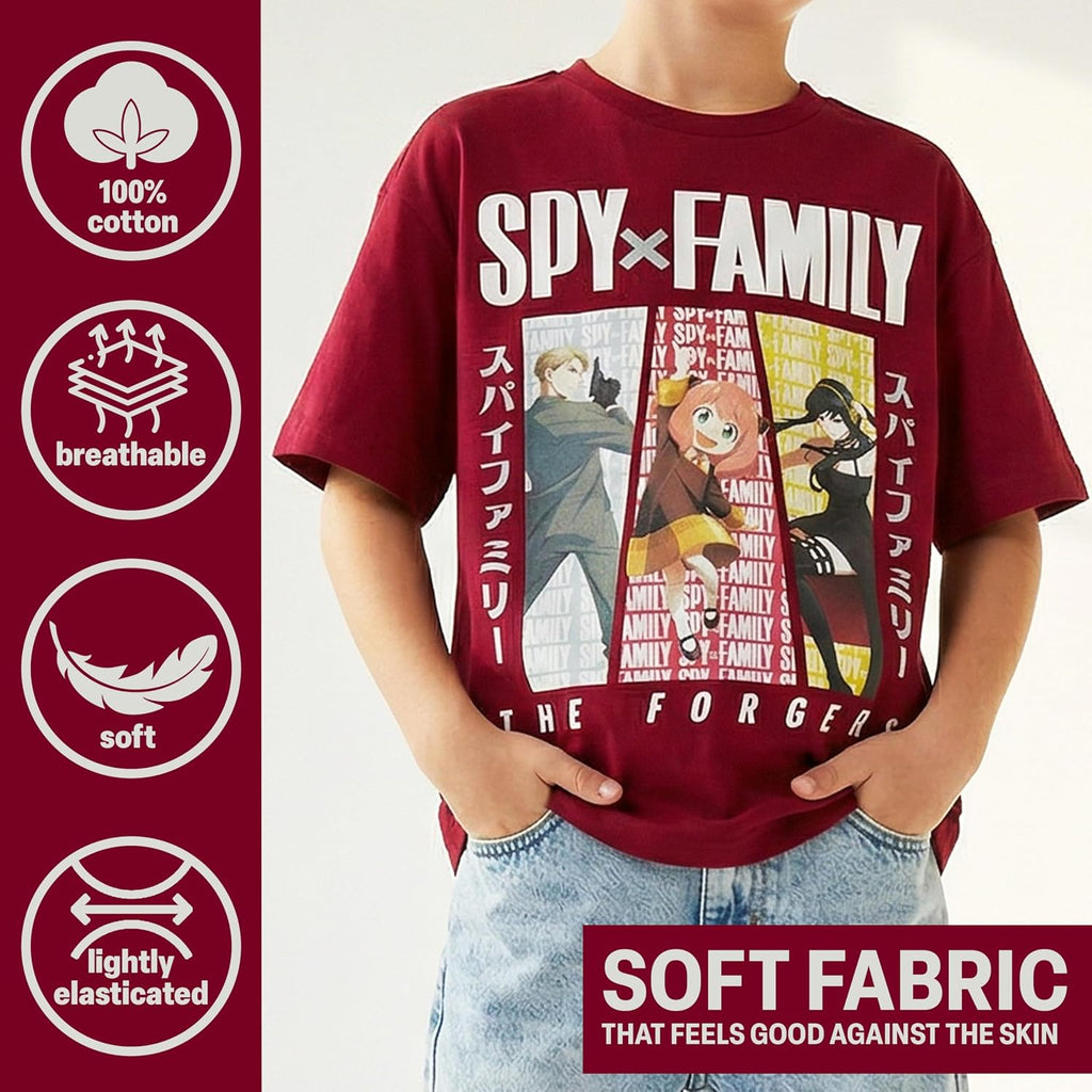 Jujutsu Kaisen | Spy x Family Manga Boys T-Shirts 7-16 Years, 2 Pack Round Neck Cotton Graphic Tees Anime Clothes Gift