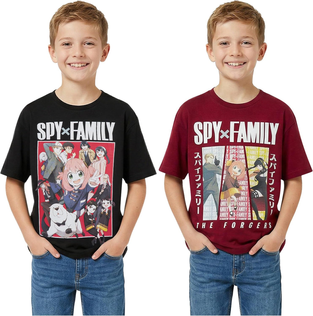 Jujutsu Kaisen | Spy x Family Manga Boys T-Shirts 7-16 Years, 2 Pack Round Neck Cotton Graphic Tees Anime Clothes Gift