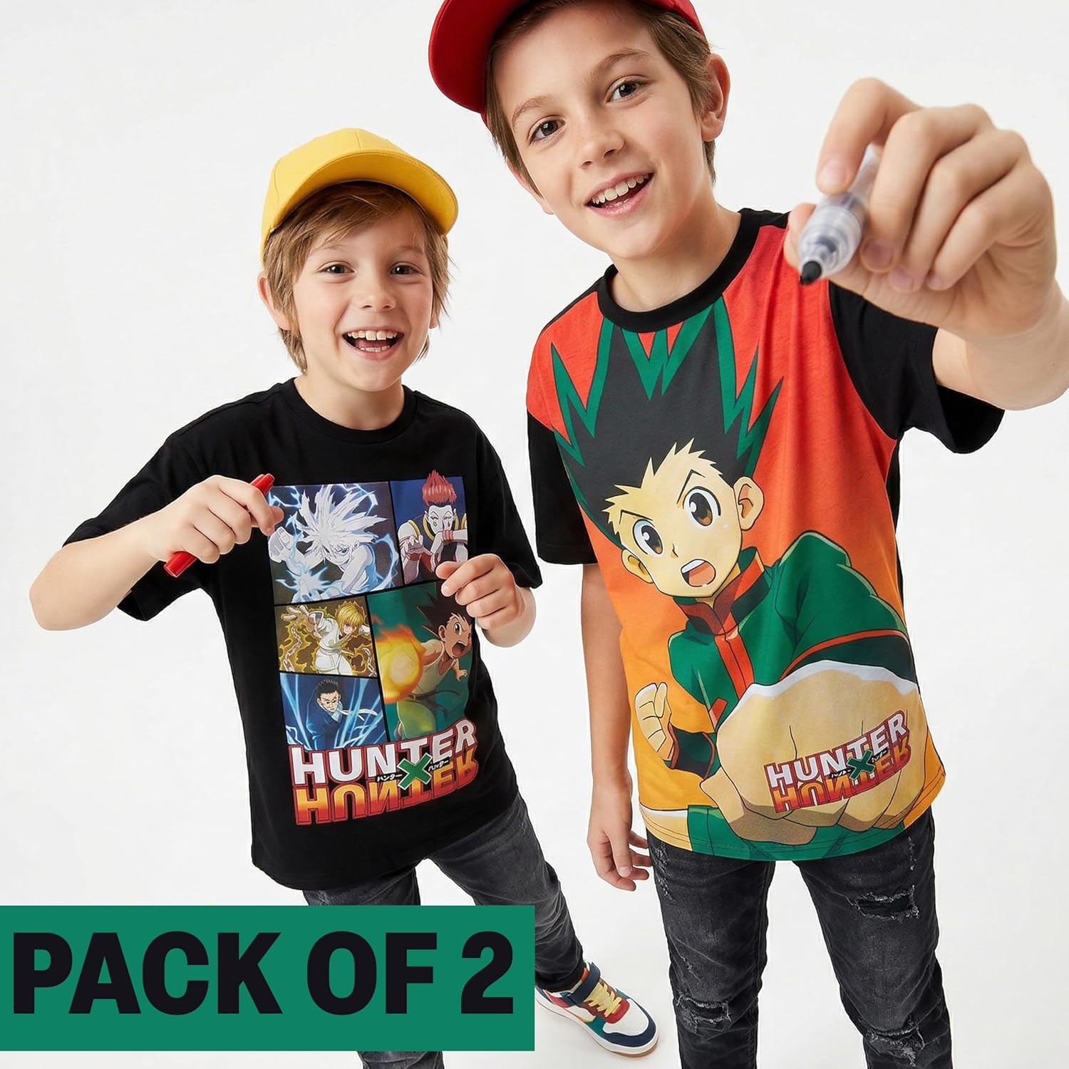 Jujutsu Kaisen | Spy x Family Manga Boys T-Shirts 7-16 Years, 2 Pack Round Neck Cotton Graphic Tees Anime Clothes Gift