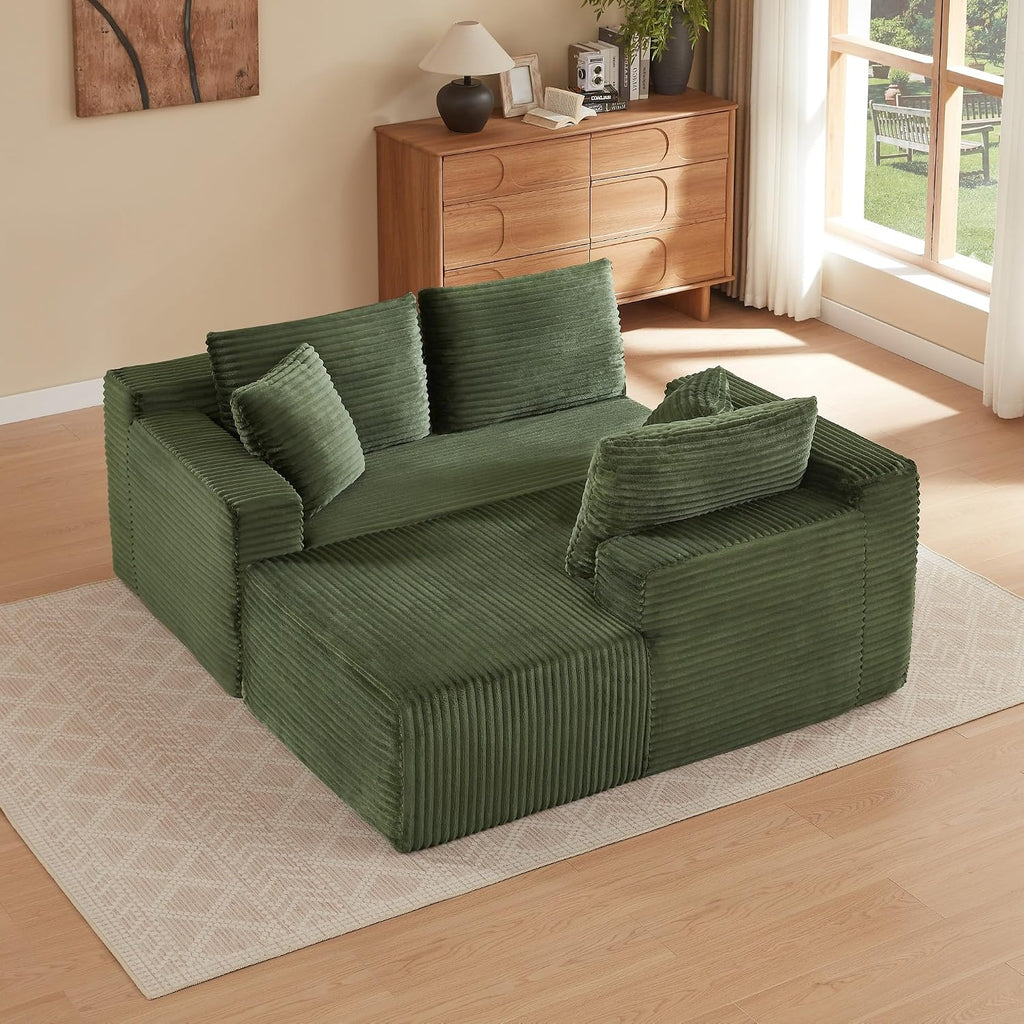 Canapé d'Angle Modulable 3 Places – Mémoire de Forme, Housse Lavable, Sans Montage | Blanc