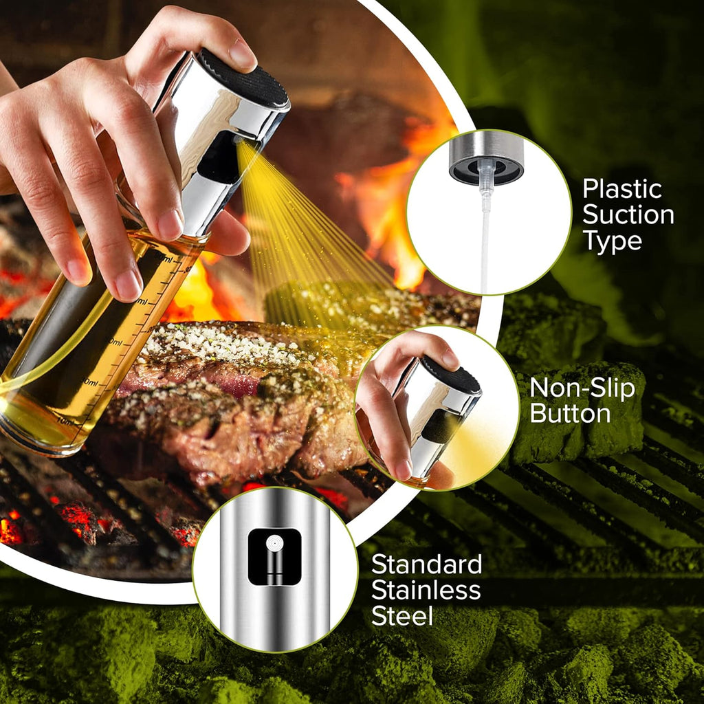 Vaporisateur Huile d'Olive PORTENTUM – Inox & Verre, 100 ml, Anti-Fuite, BBQ & Air Fryer