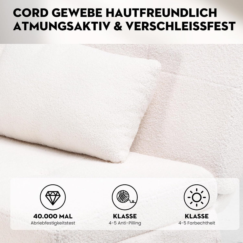 Canapé-lit convertible COMHOMA – 3 places – Tissu gris – Dossier ajustable