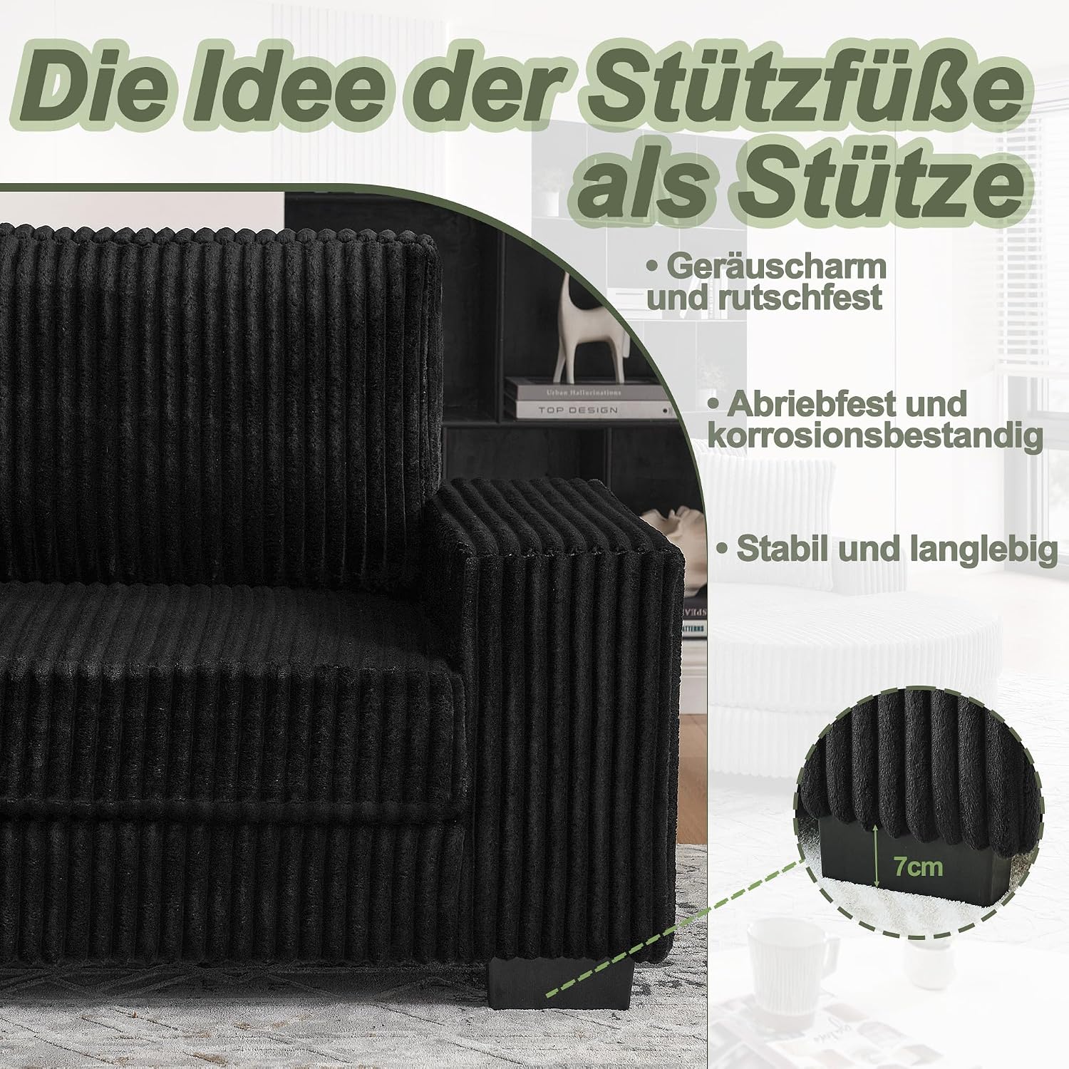 Canapé d'Angle Modulable 3 Places – Mémoire de Forme, Housse Lavable, Sans Montage | Blanc