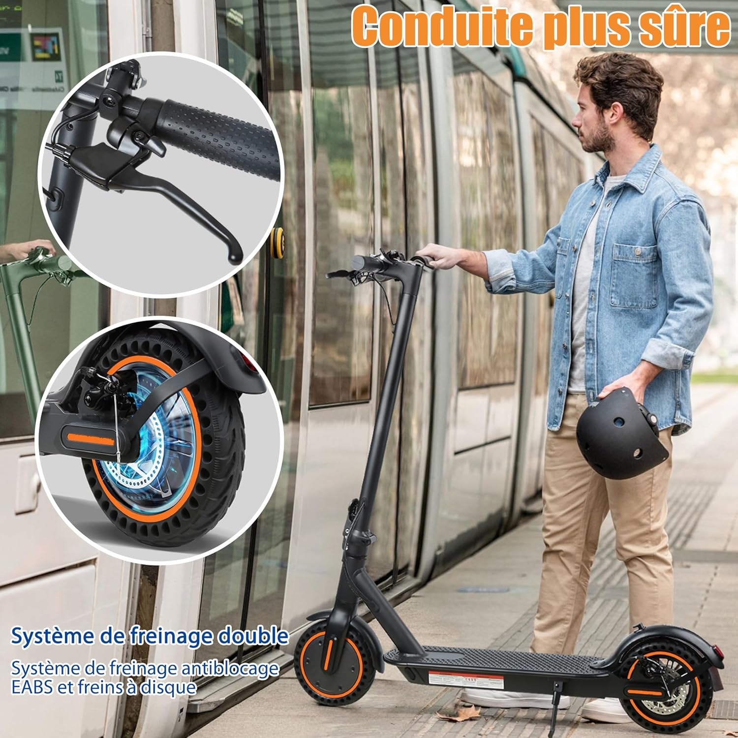 Elektrische step voor volwassenen, snelheid 25 km/u, looptijd 30 km, 8,5 inch massieve banden, opvouwbare elektrische step met motor van 250 W, dubbele rem en bediening via app en led-display