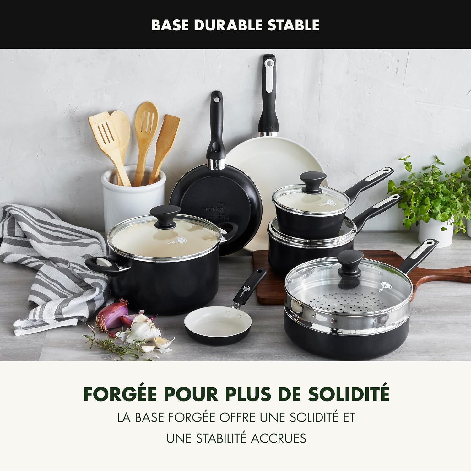 Batterie de Cuisine GreenPan Rio 16 Pièces — Céramique Sans PFAS, Four 160°C