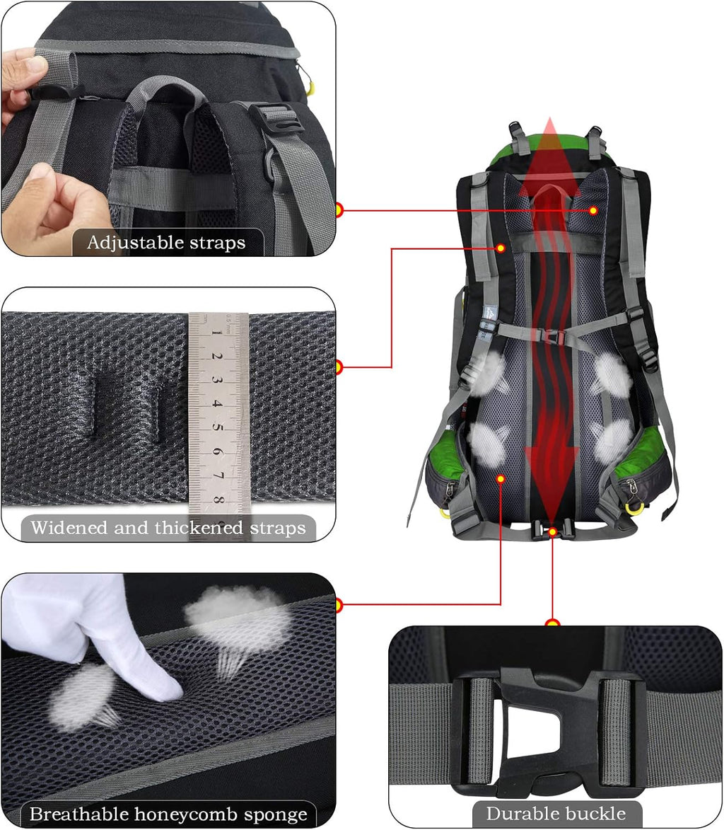 70 l rugzak, trekking, kamperen, reizen, wandelen, groot, voor heren en dames