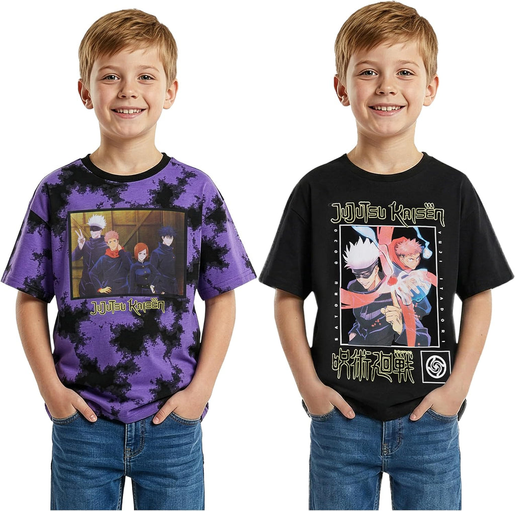 Jujutsu Kaisen | Spy x Family Manga Boys T-Shirts 7-16 Years, 2 Pack Round Neck Cotton Graphic Tees Anime Clothes Gift