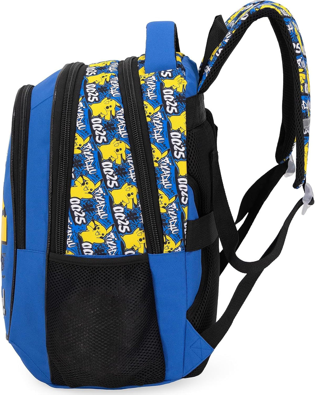 Clondo Elementary School Backpack for Kids, 43 x 33 x 15 cm, Multi-Pocket, Ergonomic Backrest, Padded Shoulder Straps, Bottle Holder Pockets, Large Capacity and Shiny Design, Pokemon Expressive