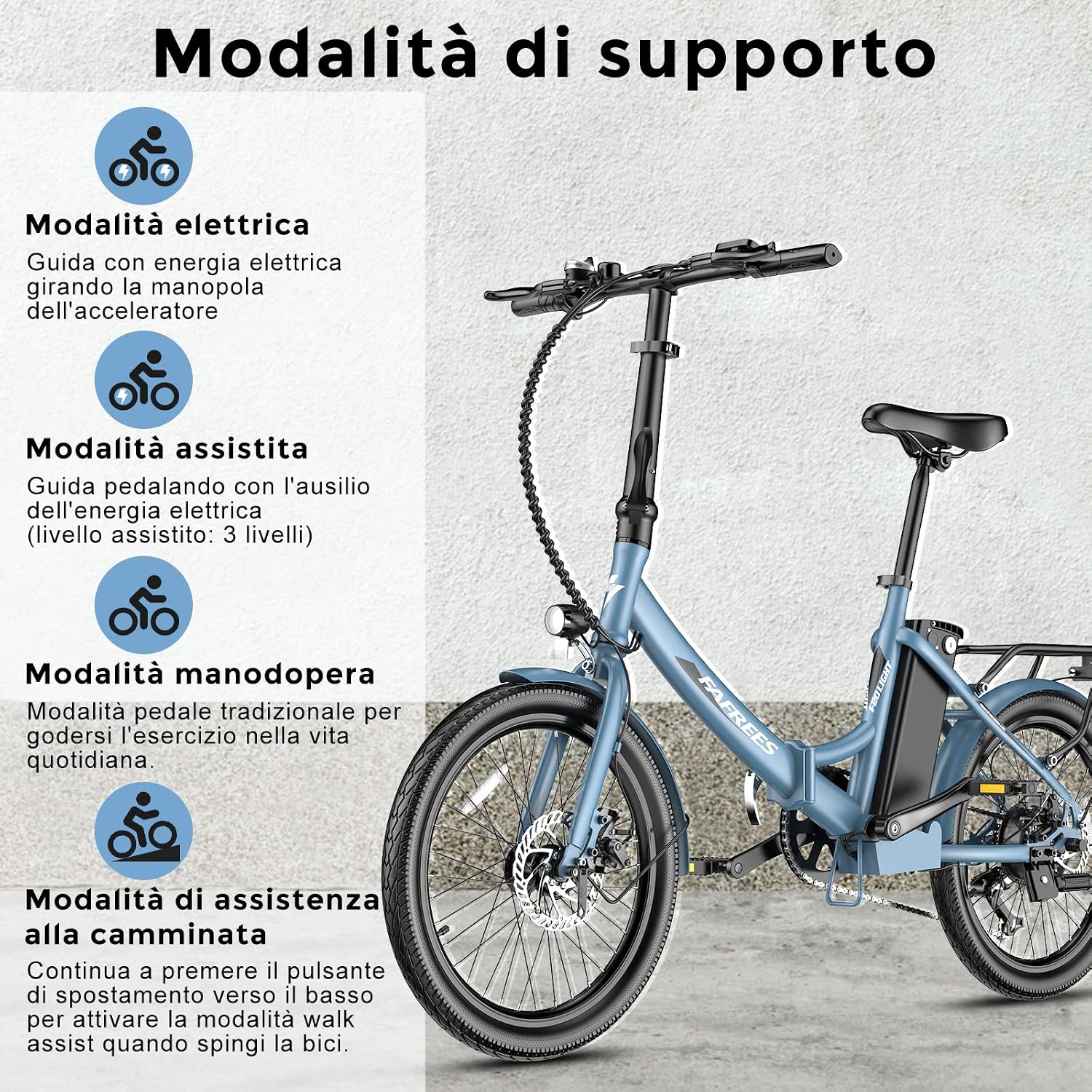 Fafrees F20 LIGHT Elektrische fiets, 20 inch opvouwbare elektrische stadsfiets, 250 W motor, 16,75 Ah accu, 7 versnellingen e-bike voor dames, bereik 110 km