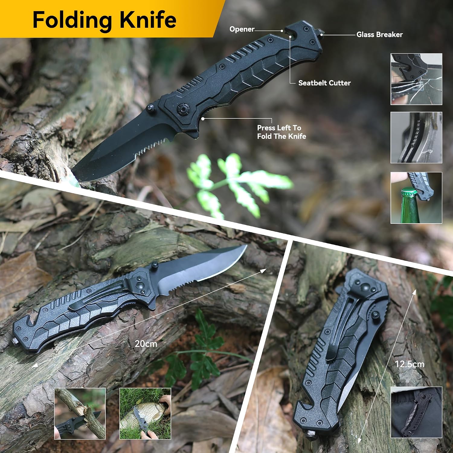 14-in-1 multifunctionele survivalset voor eerste hulp, outdoorsport, camping en bergbeklimmen, vuursteen, thermische deken, fluitje