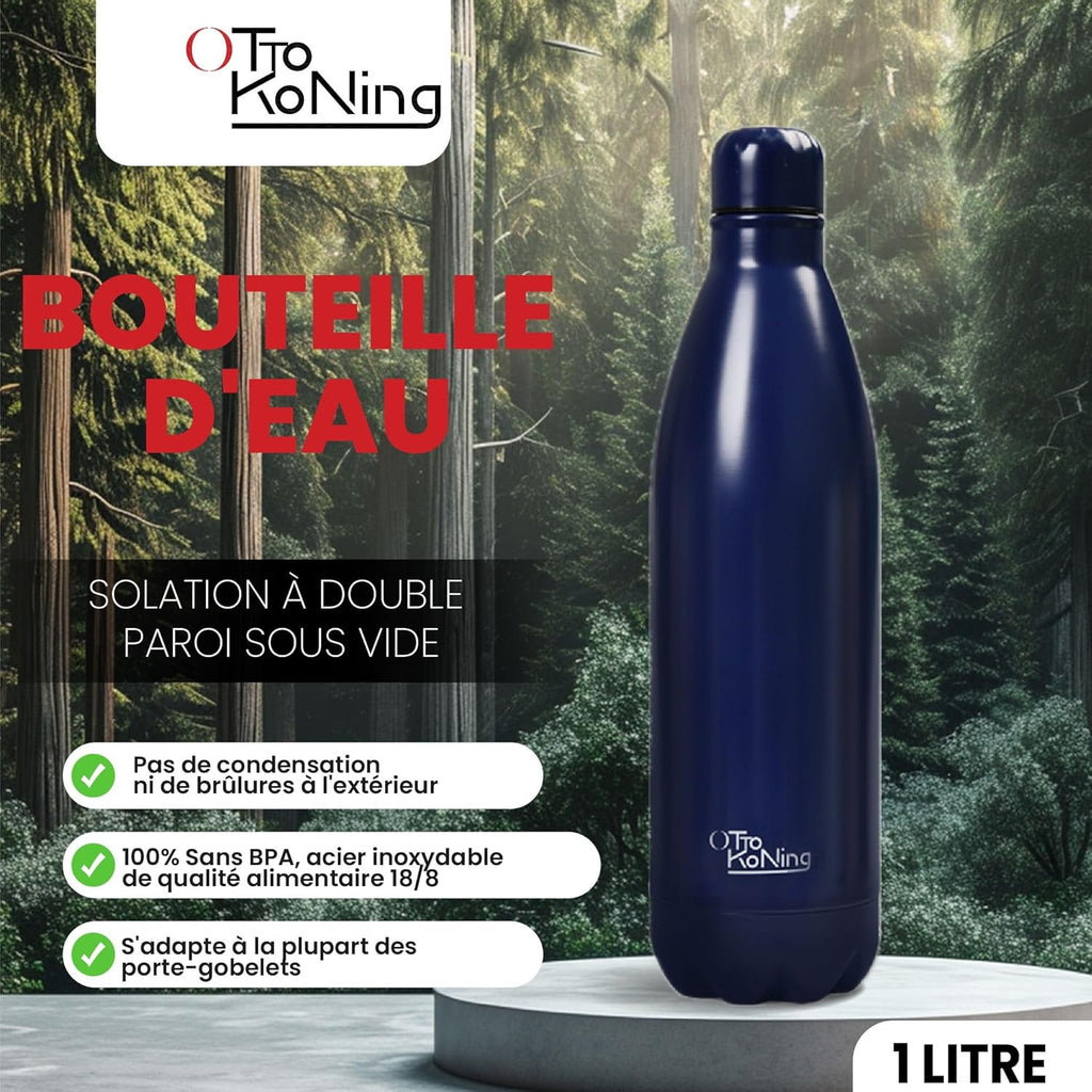 Otto Koning Insulated Water Bottle 500ml - Insulated Water Bottle Keeps Drinks Cold for 24 Hours and Hot for 12 Hours - Leak Proof Insulated Water Bottle BPA Free