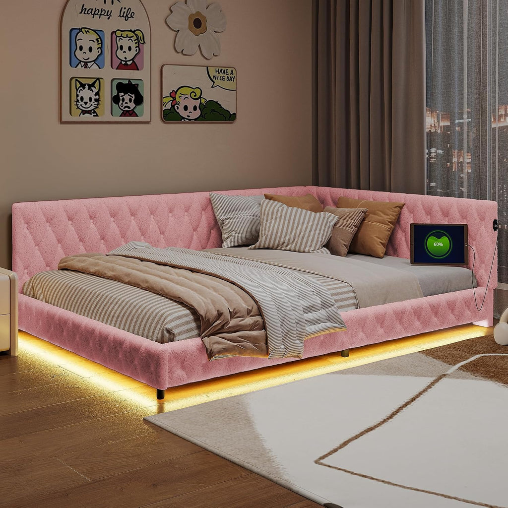 Lit Coffre 90x200 cm – Tête de Lit Rangement, Éclairage LED 16 Couleurs & Ports USB/USB-C