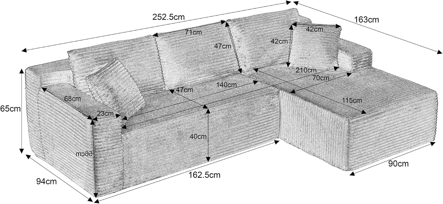 Canapé d'Angle Modulable 3 Places – Mémoire de Forme, Housse Lavable, Sans Montage | Blanc