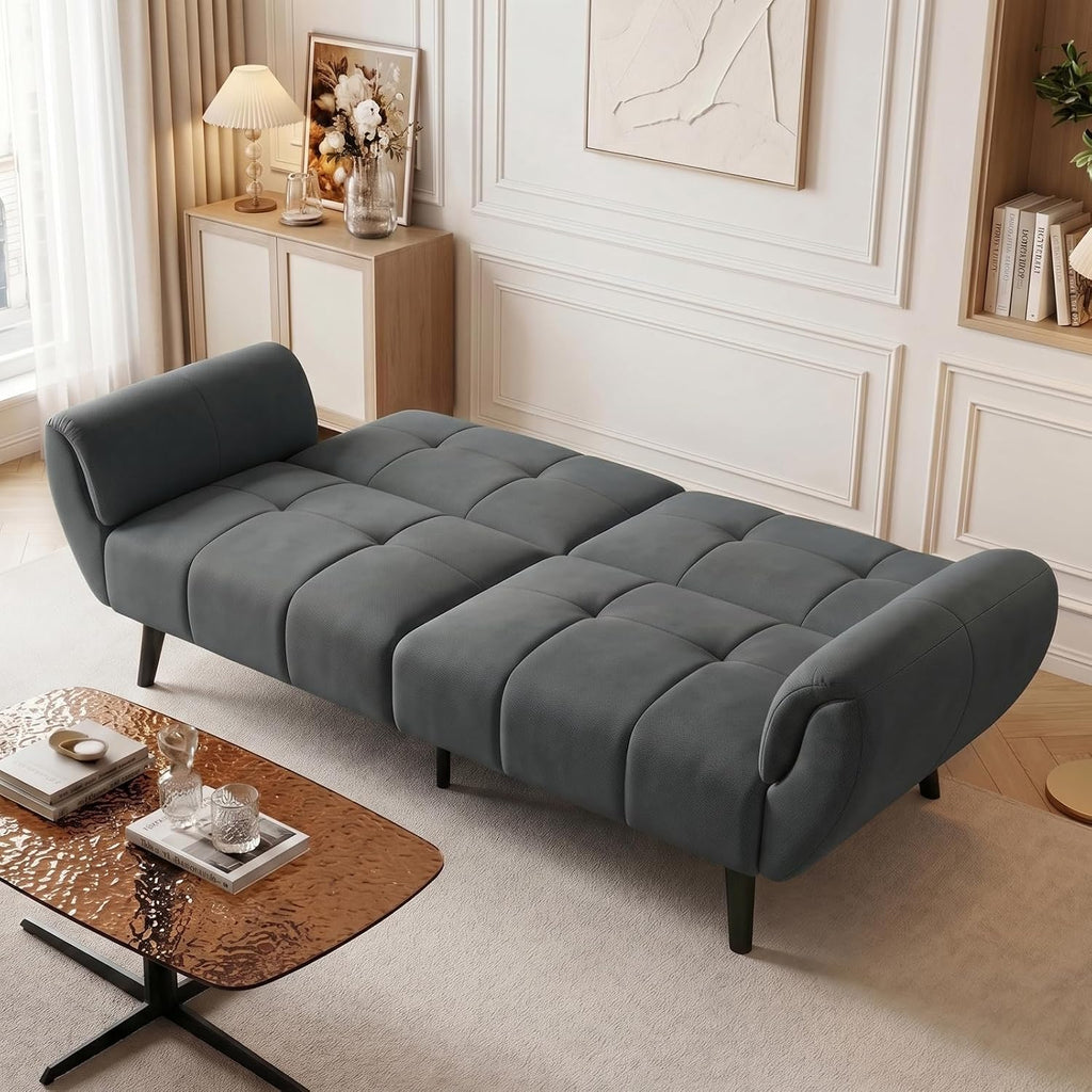 Canapé-lit convertible JIEXI – 3 places – Tissu gris – Dossier 3 positions – 170 cm
