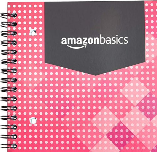Amazon Basics Spiraalbinding, A4, 70 vellen, 140 vellen, 90 g/m², diverse kleuren, 5 stuks