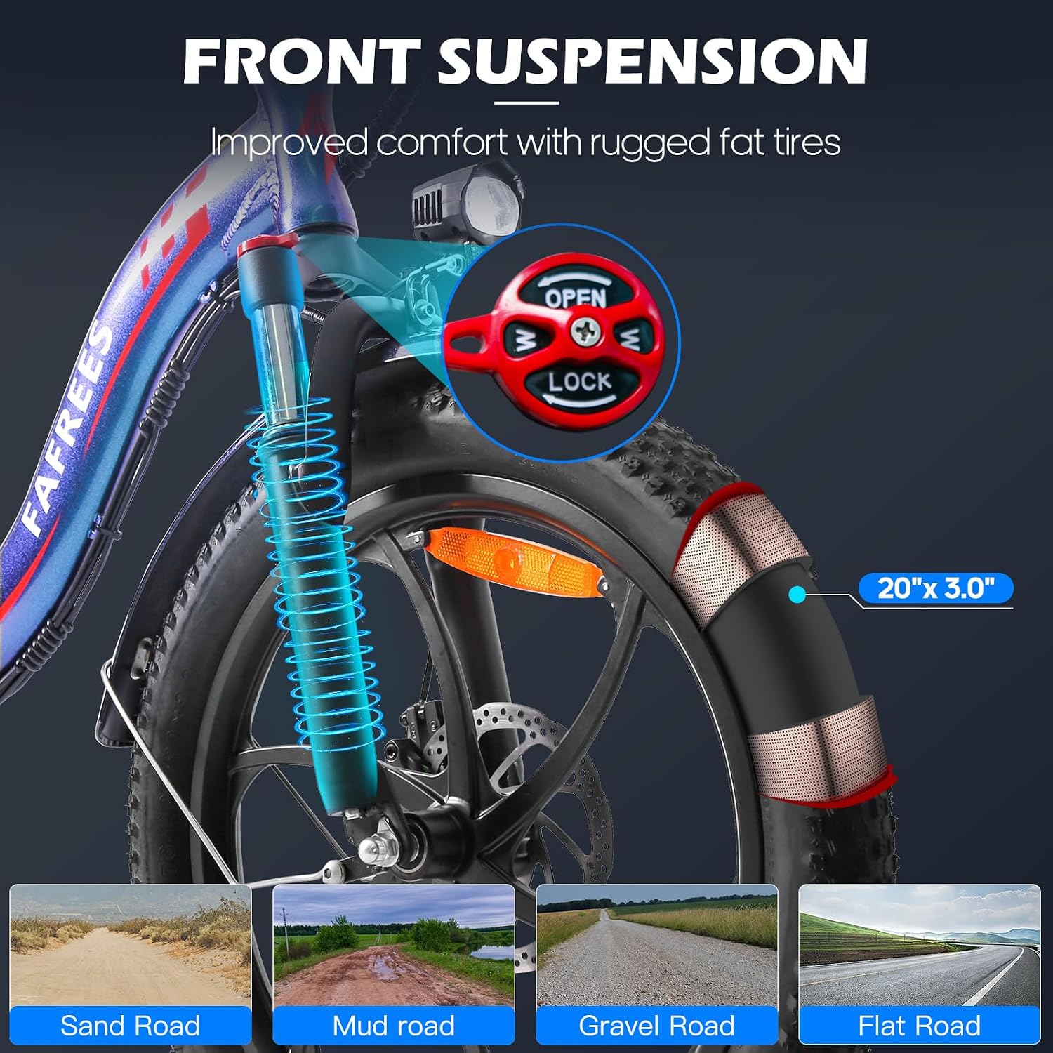Fafrees F20 PRO E Bike Vélo pliant 20" [officiel] 20 Ah/25 Ah 36 V Batterie VTT électrique pour adultes Pedelec Ebike 140 kg Vélo électrique 250 W E Fatbike 20°