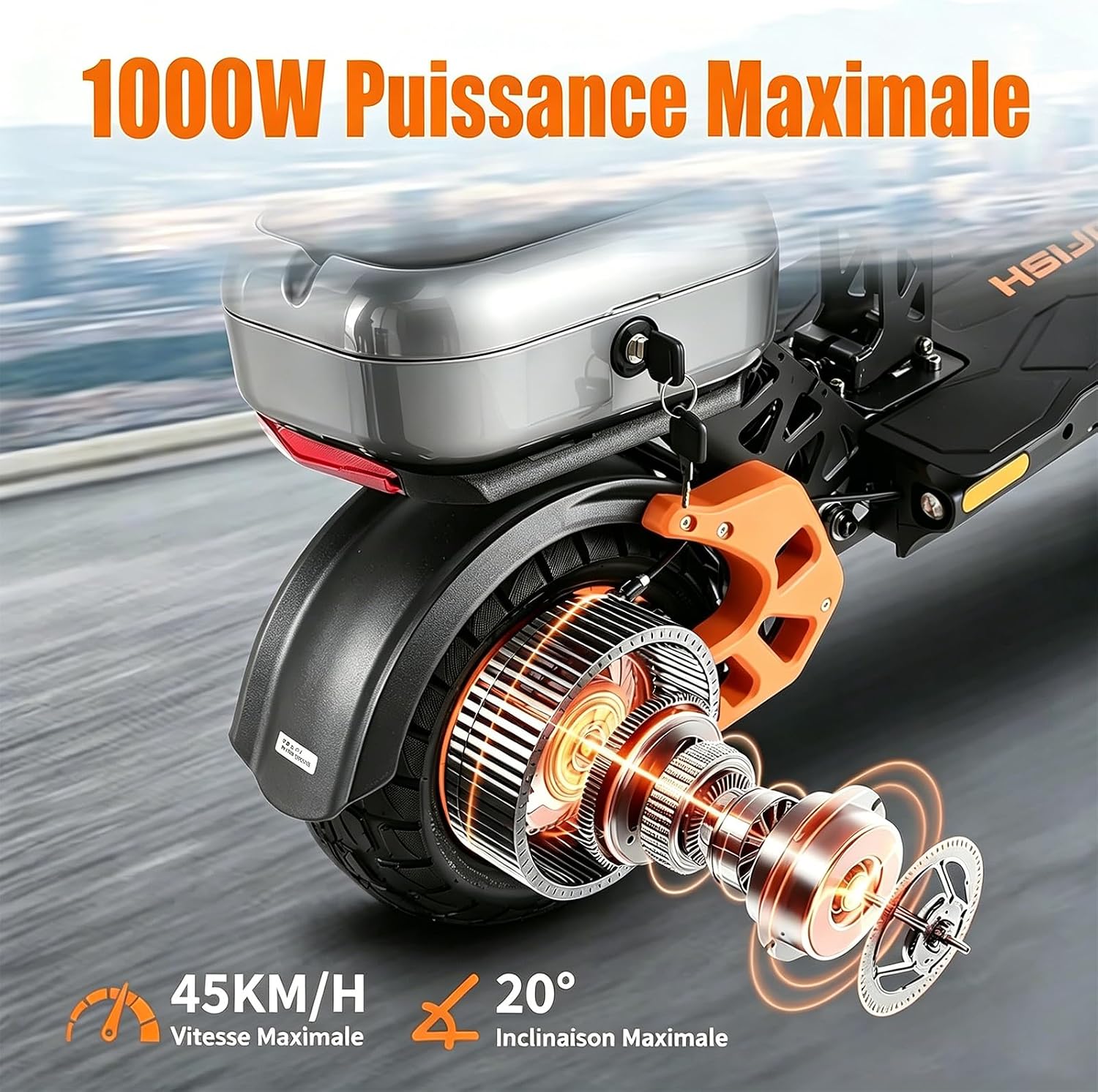 Trottinette électrique Haute Vitesse Pour Adultes, Moteur Puissant, Batterie 48 V 18 Ah, écran Haute Définition, Pneus De 10 Pouces, Large Plateforme, Compartiment De Rangement Arrière