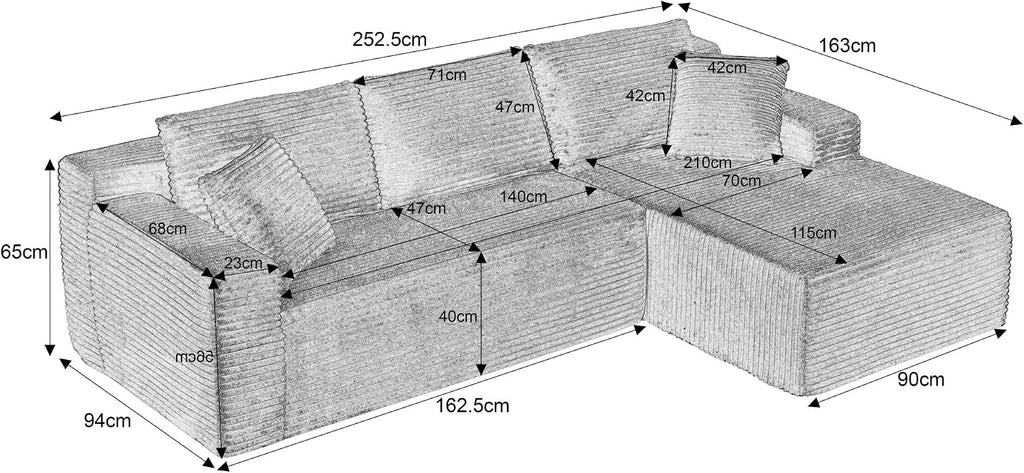 Canapé d'Angle Modulable 3 Places – Mémoire de Forme, Housse Lavable, Sans Montage | Blanc