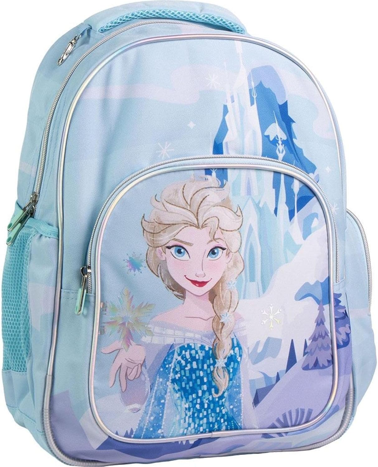 Originele Disney Frozen Elsa, Anna en Olaf rugzak met design en winterfiguren, grote Frozen rugzak voor kleuterschool, basisschool en meisjes, licht en duurzaam