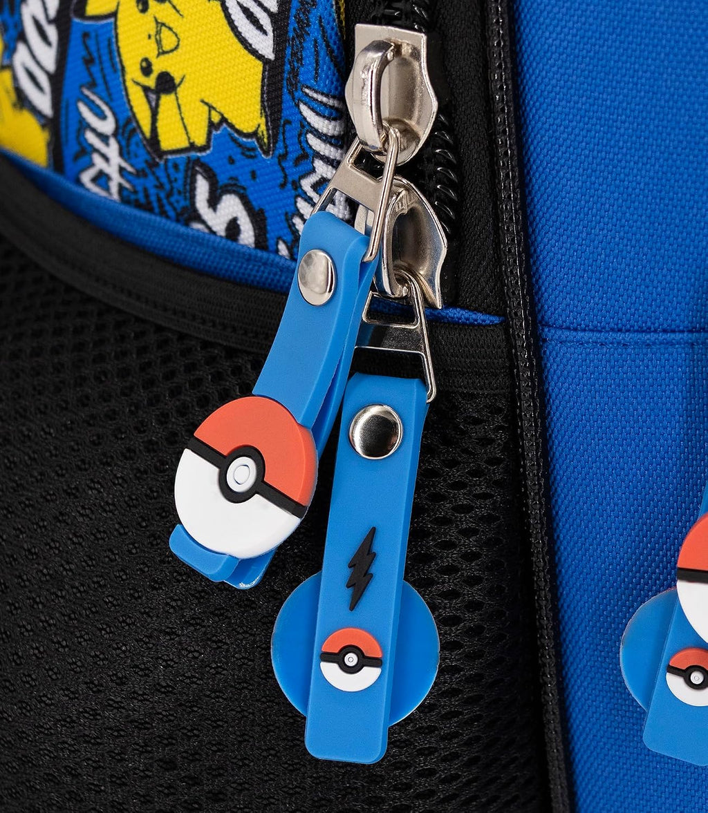 Clondo Elementary School Backpack for Kids, 43 x 33 x 15 cm, Multi-Pocket, Ergonomic Backrest, Padded Shoulder Straps, Bottle Holder Pockets, Large Capacity and Shiny Design, Pokemon Expressive