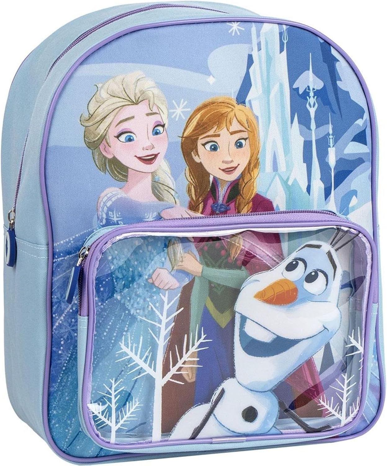Originele Disney Frozen Elsa, Anna en Olaf rugzak met design en winterfiguren, grote Frozen rugzak voor kleuterschool, basisschool en meisjes, licht en duurzaam