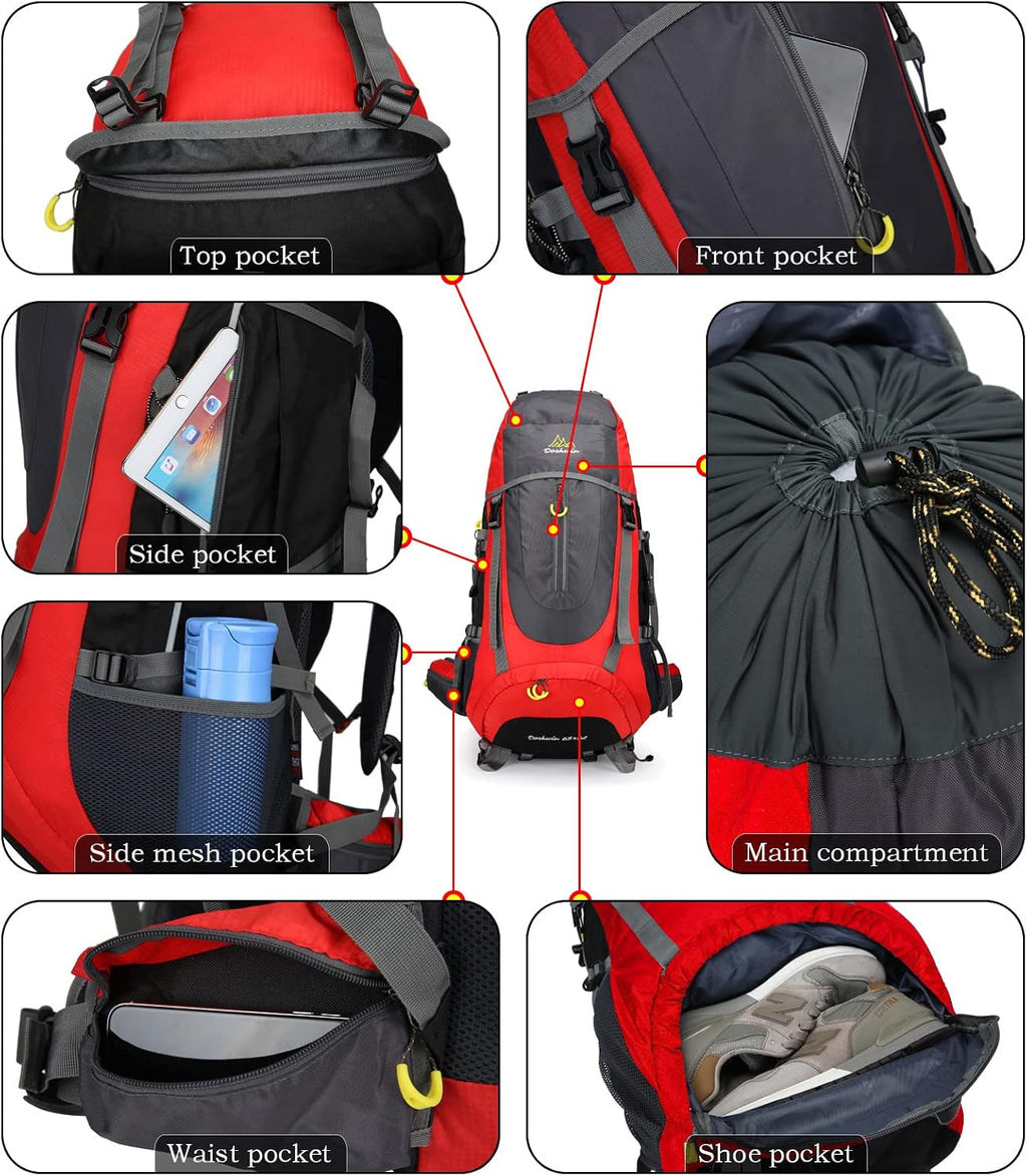 70 l rugzak, trekking, kamperen, reizen, wandelen, groot, voor heren en dames