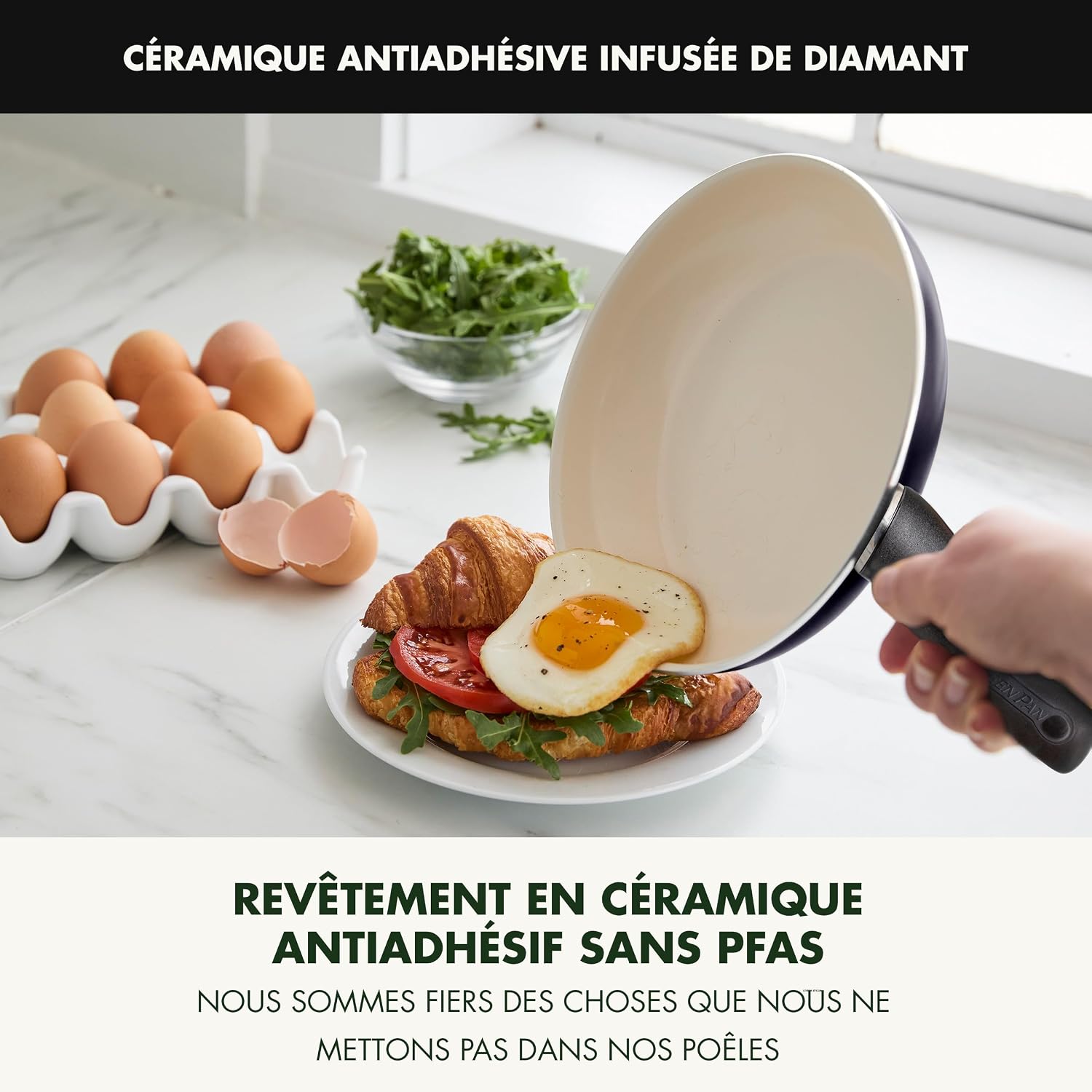 Batterie de Cuisine GreenPan Rio 16 Pièces — Céramique Sans PFAS, Four 160°C