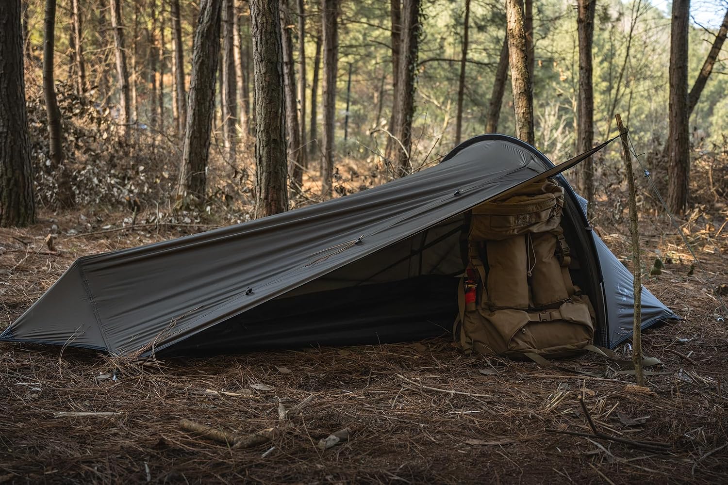 TOMOUNT BIVY Ultralichte nylon bivaktent voor 1 persoon, waterdicht, klein formaat, trekkingtent, camping, outdoor, klimmen met rugzak
