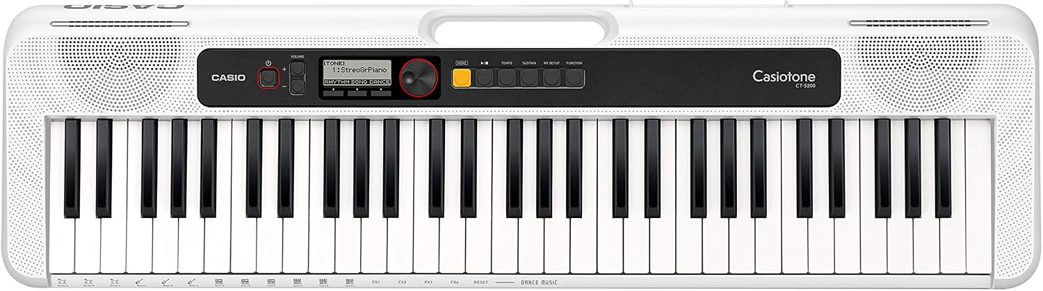 Casio CT-S200WE CASIOTONE toetsenbord met 61 standaardtoetsen en automatische begeleiding, wit