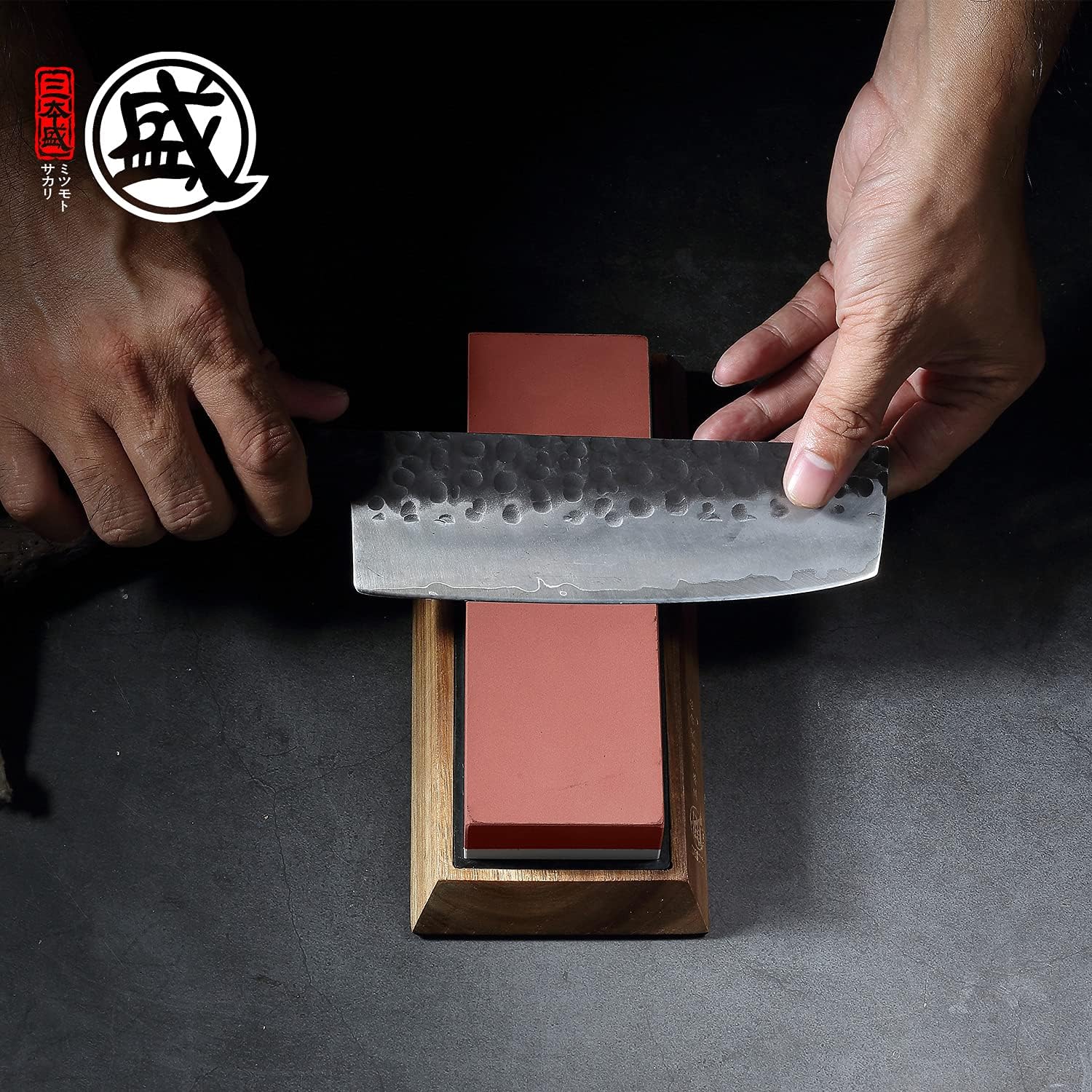 Pierre à Aiguiser MITSUMOTO SAKARI 1000/3000 Grit – Double Face, Socle Antidérapant