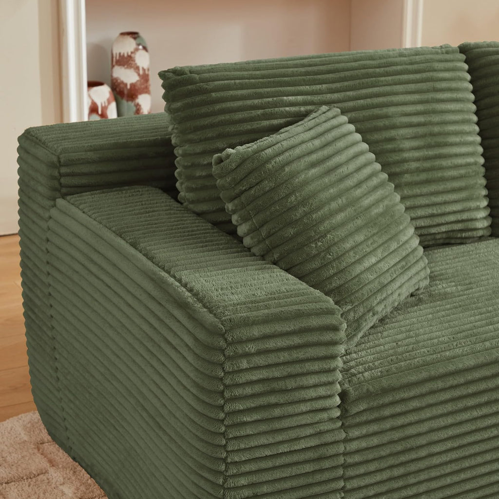Canapé d'Angle Modulable 3 Places – Mémoire de Forme, Housse Lavable, Sans Montage | Blanc