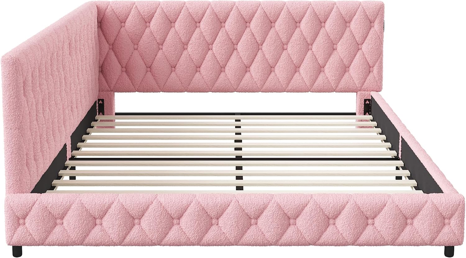 Canapé-Lit Convertible LKPOMI 2 Places — Velours Beige, Lit 180x200 cm
