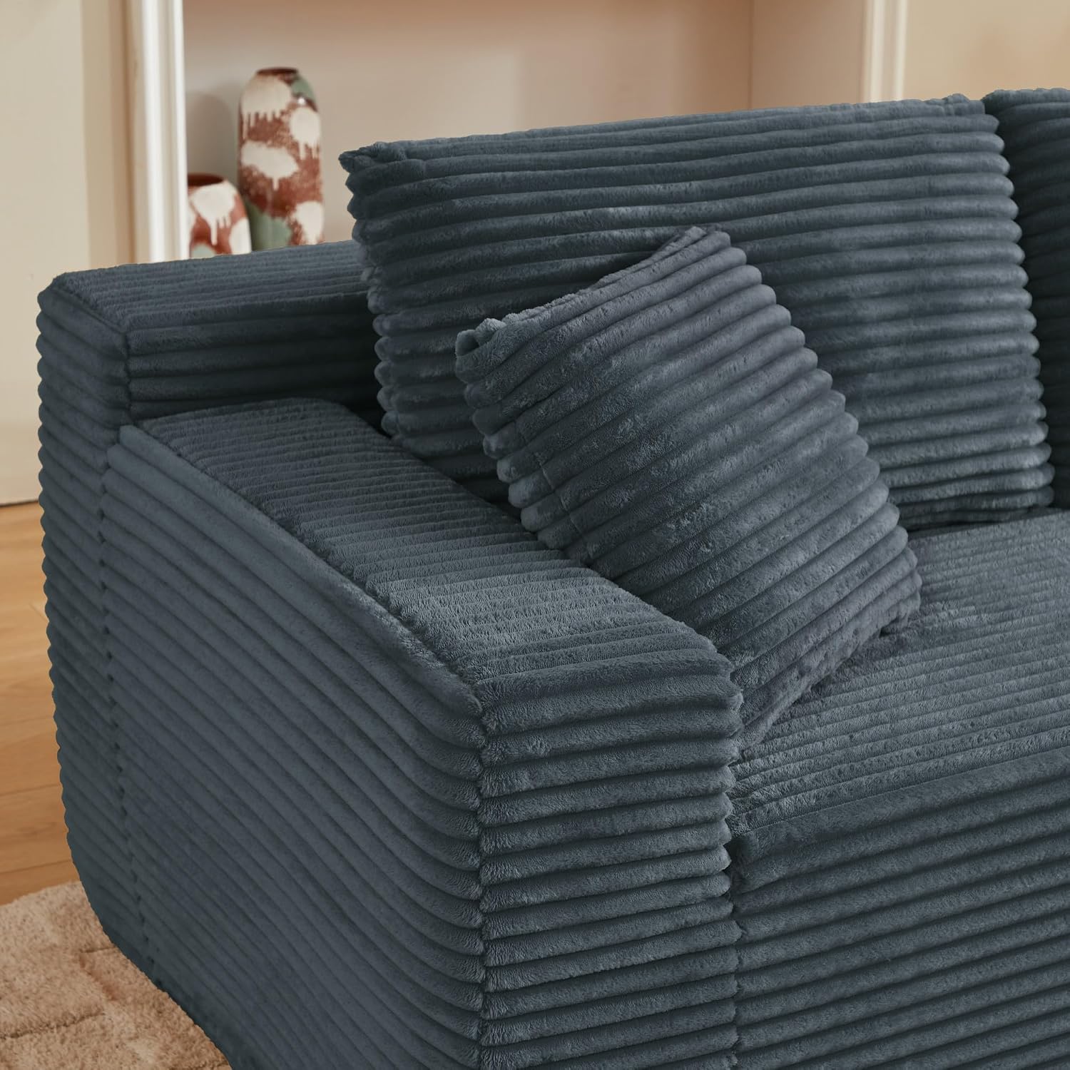 Canapé d'Angle Modulable 3 Places – Mémoire de Forme, Housse Lavable, Sans Montage | Blanc
