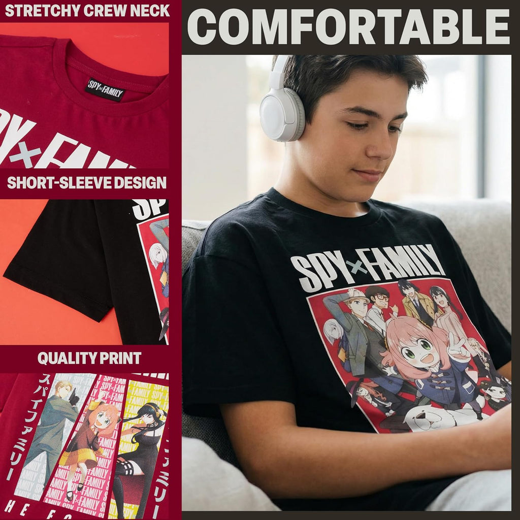 Jujutsu Kaisen | Spy x Family Manga Boys T-Shirts 7-16 Years, 2 Pack Round Neck Cotton Graphic Tees Anime Clothes Gift
